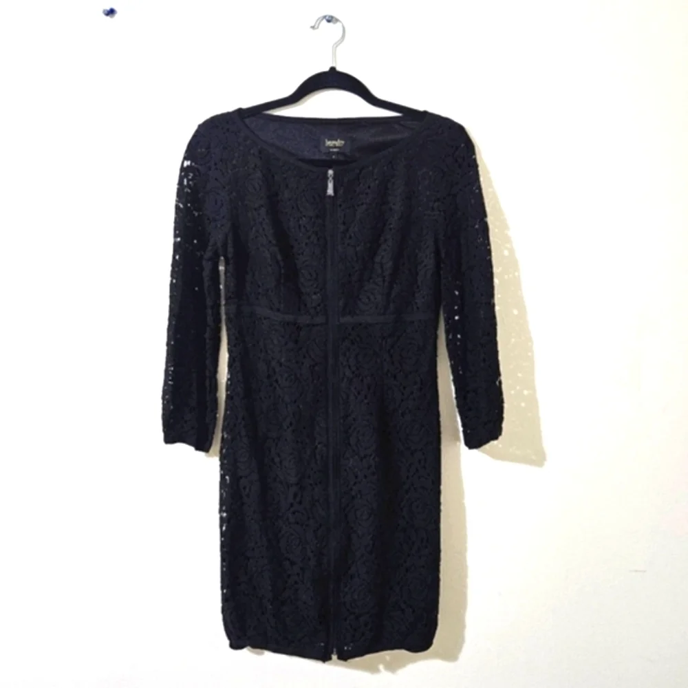 Laundry By Shelli Segal Zip Front Lace Mini Dress Laundry By Shelli Segal Zip Front Lace Mini Dress